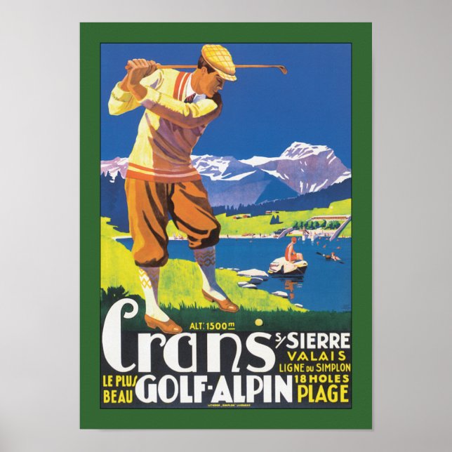 Poster Alpin de Crans Golf (Devant)