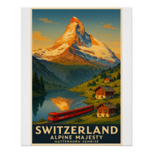 Poster Alpine Majesty - Matterhorn Sunrise