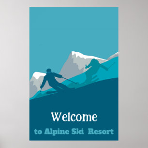 Poster Alpine Skiing Downhill Personnalisé Ajouter Votre 