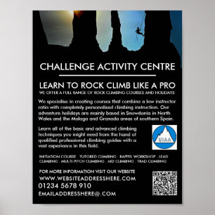 Poster Alpiniste Silhouette, Randonnée et Escalade Advert