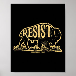 Poster Alt Us National Park Résiste Service Bison Buffalo
