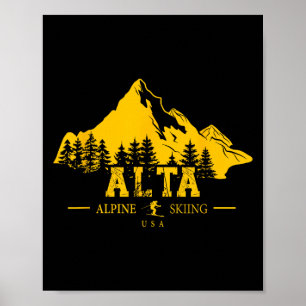 Poster Alta Utah Usa Station de ski alpin Wasatch Mou