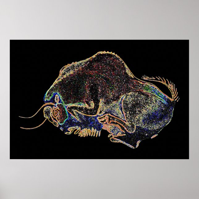 Poster Altamira Bison en Psychedelivision (Devant)