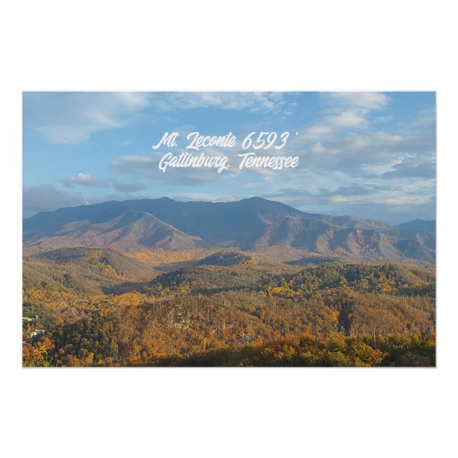 Poster Altitude du mont Leconte Gatlinburg Tennessee (Devant)