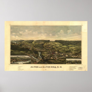Poster Alton 1888 et baie d'Alton, carte panoramique
