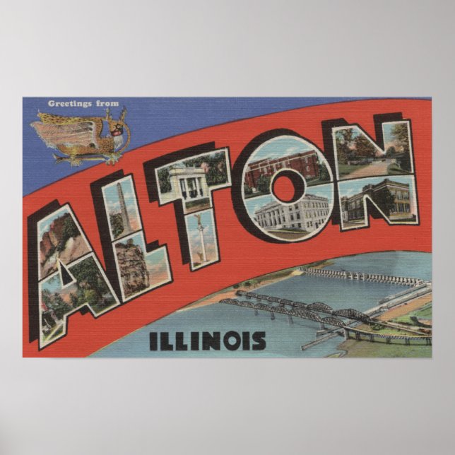 Poster Alton, IllinoisGrandes lettres ScènesAlton, IL (Devant)