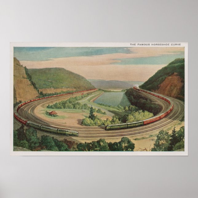 Poster Altoona, Pennsylvanie, Le fameux Horseshoe Curv (Devant)