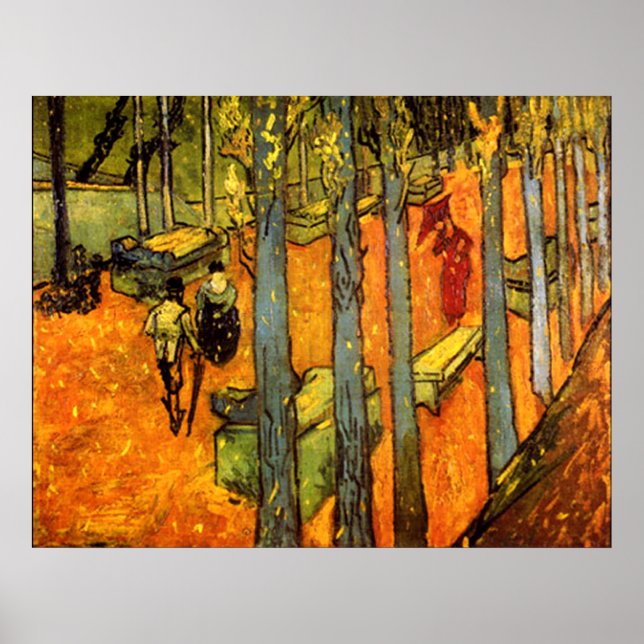 Poster Alyscamps par Vincent Van Gogh (Devant)