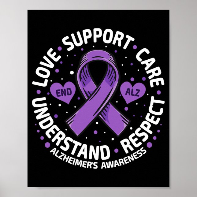 Poster Alzheimer ' ; s Sensibilisation Fin Alz Love Su (Devant)