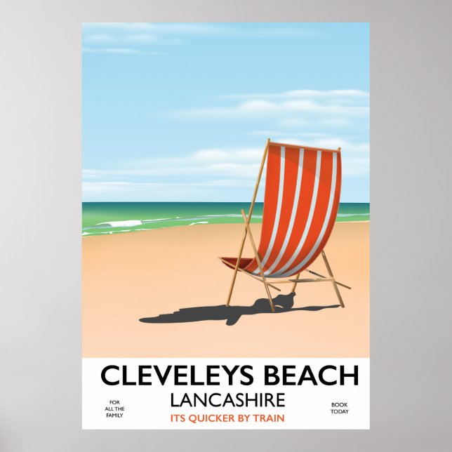 Poster am Meer von Cleveleys Beach Lancashire (Vorne)