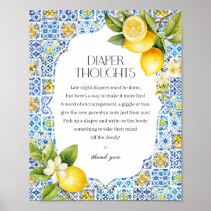 Poster Amalfi Coast Italien Diaper Thoughts Baby shower