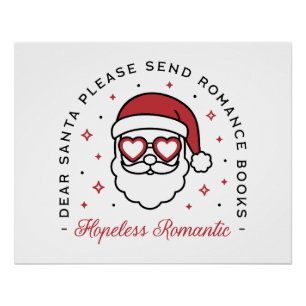 Poster Amant de livre amusant et amoureux de Père Noël