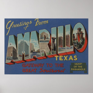 Poster Amarillo, le Texas (coeur du Pan-Handle)