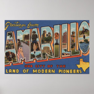 Poster Amarillo, Texas - Scènes de grandes lettres