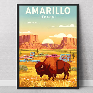 Poster Amarillo Texas vintage