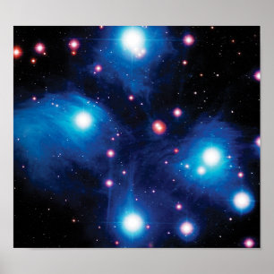 Poster amas d'étoiles des Pléiades Messier 45 Photo de la
