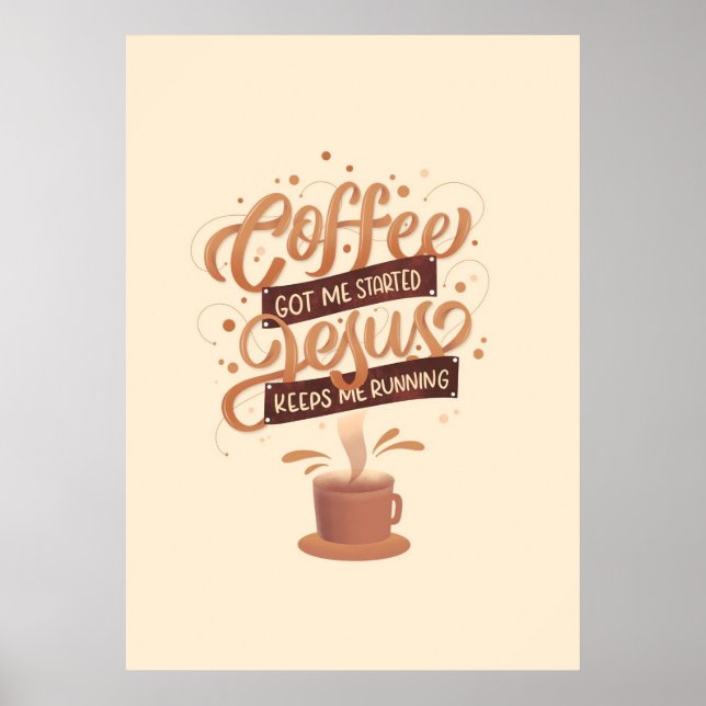 Poster Amateur de café Café et Jésus (Devant)