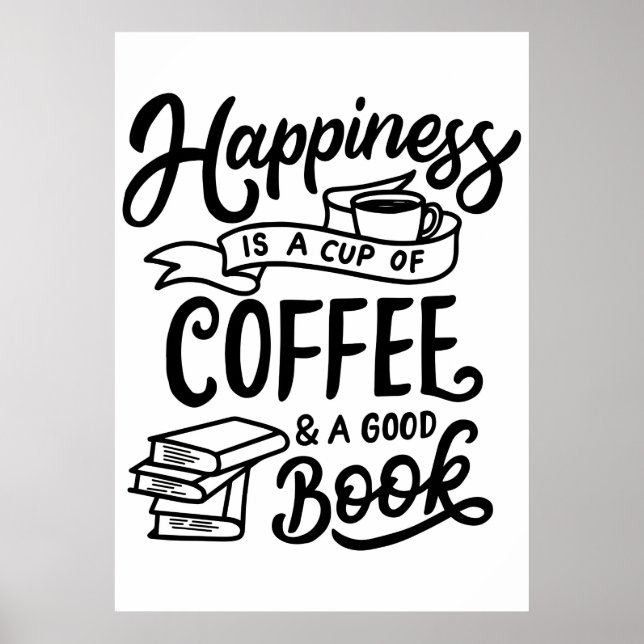 Poster Amateur de café Café et un bon livre (Devant)