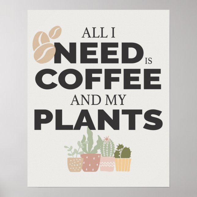 Poster Amateur de café et de plante (Devant)