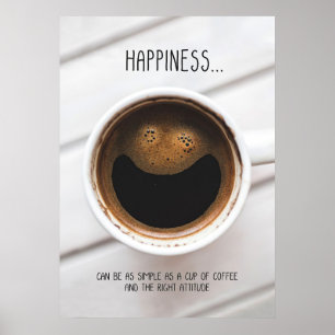 Poster Amateur de café Le café est le bonheur