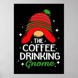Poster Amateur de café Le gnome buveur de café