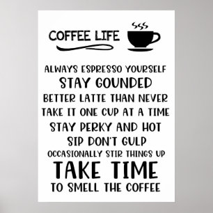 Poster Amateur de café Vie de café Motivationnel