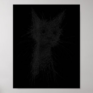 Poster Amateur de chaton Art Abstrait Gribouillage Mignon