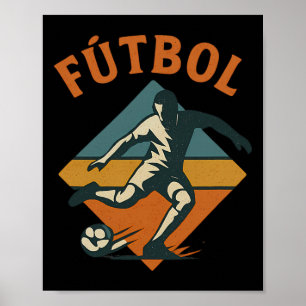 Poster Amateur de Fútbol Style Rétro Vintage