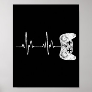 Poster Amateur de jeux vidéo Battement de cœur de joueur