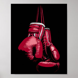 Poster Amateur de kickboxing boxeur gant de boxe vintage