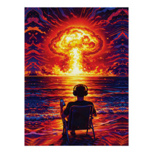 Poster Amateur de musique de guerre Coucher de soleil nuc