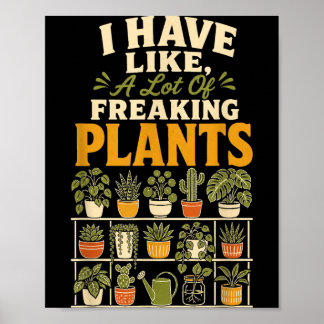 Poster Amateur de plantes Beaucoup de plantes Ligne drôle
