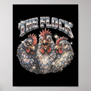 Poster Amateur de poulet de cour 80s Heavy-metal Rock Mus