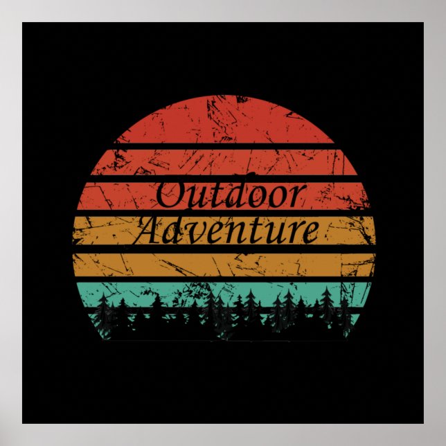 Poster Amateur de randonnée d'aventure en plein air (Devant)