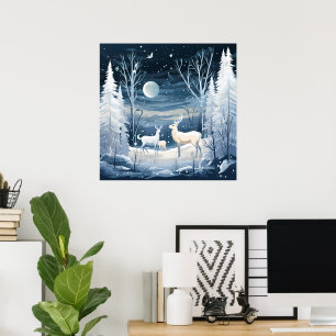 Poster Amateurs de cerfs d'hiver cool