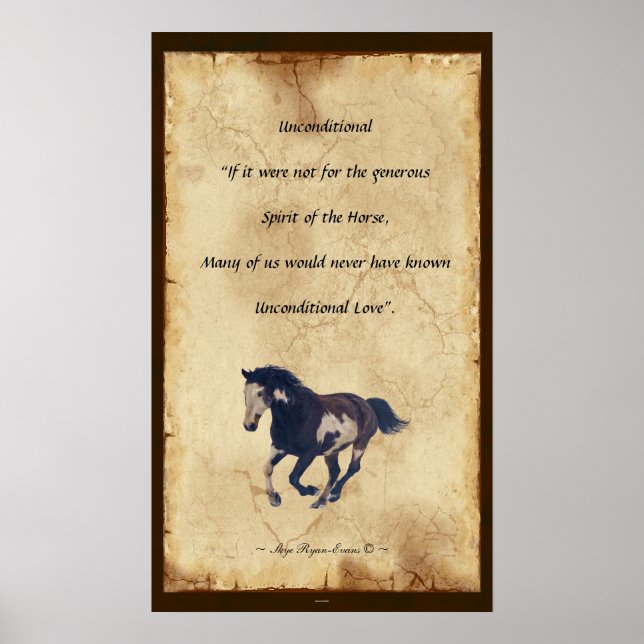 Poster Amateurs de chevaux Poésie de style parchemin (Devant)