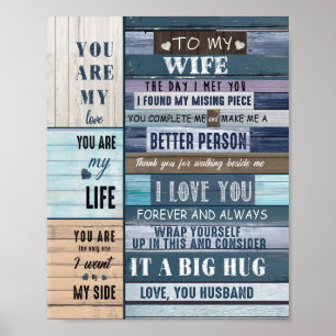 Poster Amateurs de femmes   À Ma Femme Je T'Aime Amour Ma