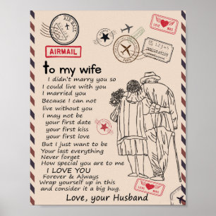 Poster Amateurs de femmes À Ma Femme Je T'Aime Amour Ma
