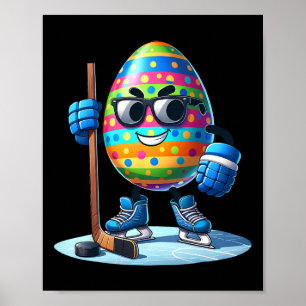 Poster Amateurs de Hockey de Pâques Oeufs Lapin Oeufs Lap