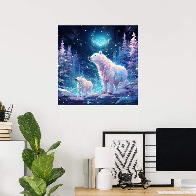 Poster Amateurs de loups d'hiver cool (Bureau à domicile)