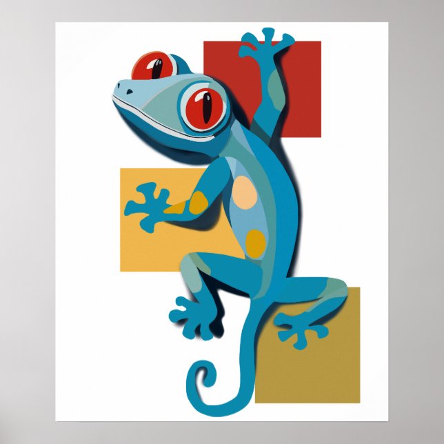 Poster Amateurs de reptiles Gecko Bleu (Devant)