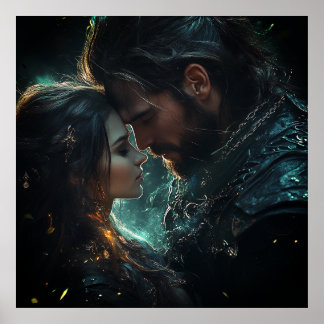 Poster Amateurs éthérées dans une nuit orageuse