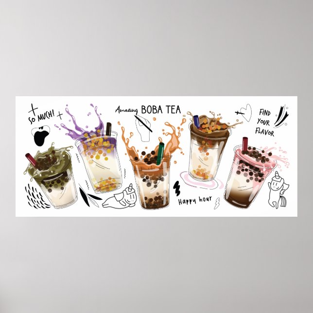 Poster Amazing Boba tea (Devant)