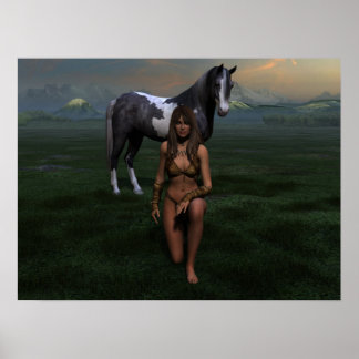 Poster Amazon Lady & Horse