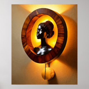 Poster "Amber Elegance : Sconce murale avec chignon