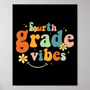 Poster Ambiance de classe Équipe de 4e année Rétro 1er jo