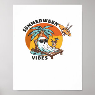 Poster Ambiance drôle de Summerween squelette Vacances d'