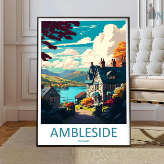 Poster Ambleside Travel Print Wall Art Ambleside Wall Han