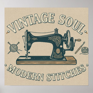 Poster Âme Vintage Couture Moderne