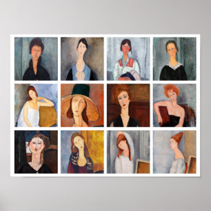 Poster Amedeo Modigliani - Collage de chefs-d'oeuvre